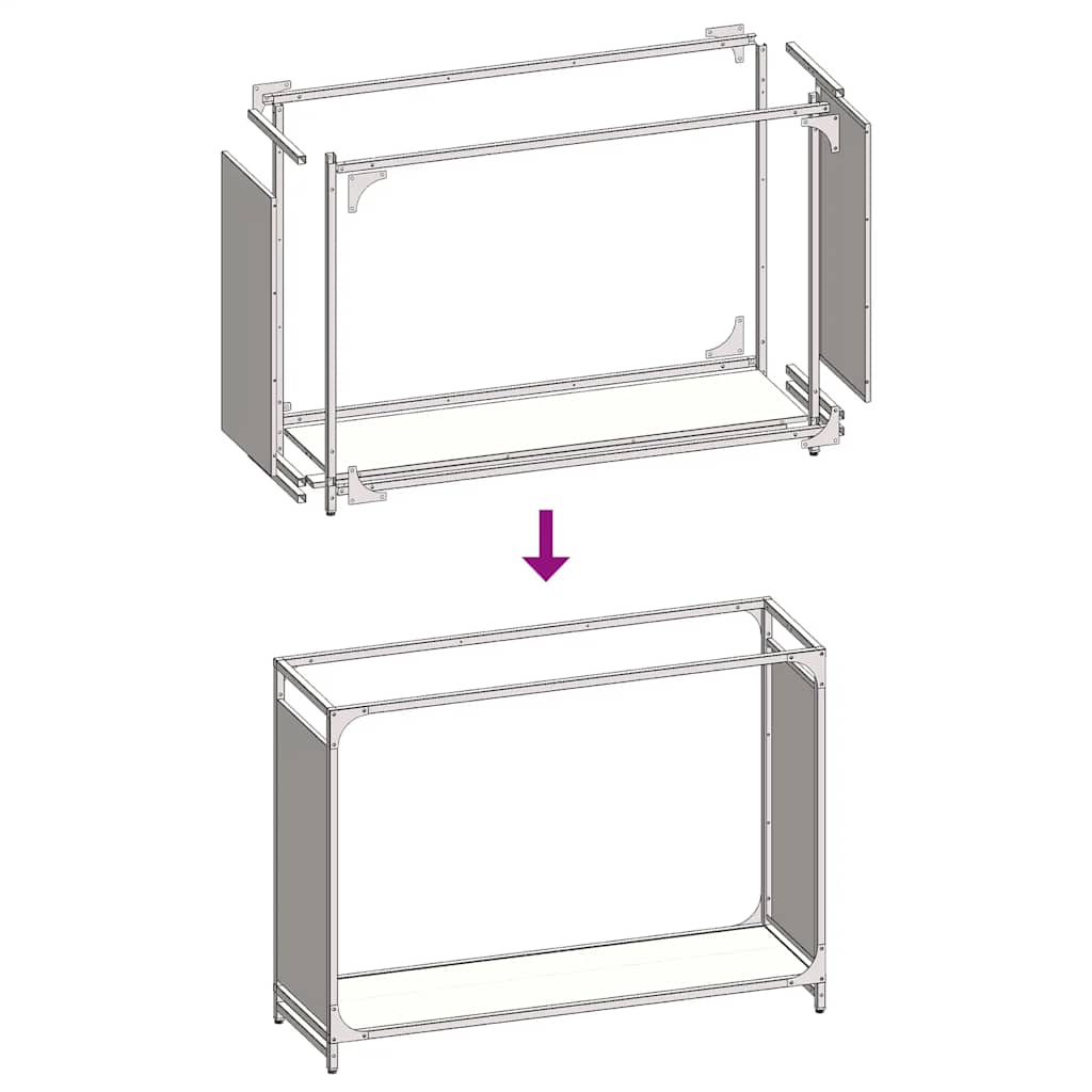 Rastrelliera per Legna da Ardere Nera 90x28x65 cm - homemem39