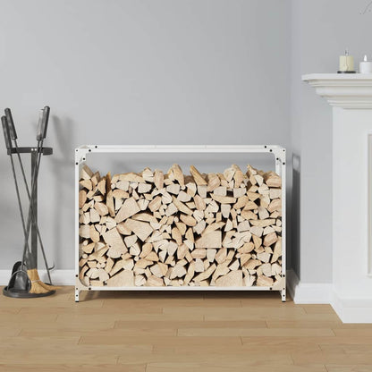 Rastrelliera per Legna da Ardere Bianca 90x28x65 cm - homemem39