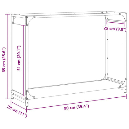 Rastrelliera per Legna da Ardere Bianca 90x28x65 cm - homemem39