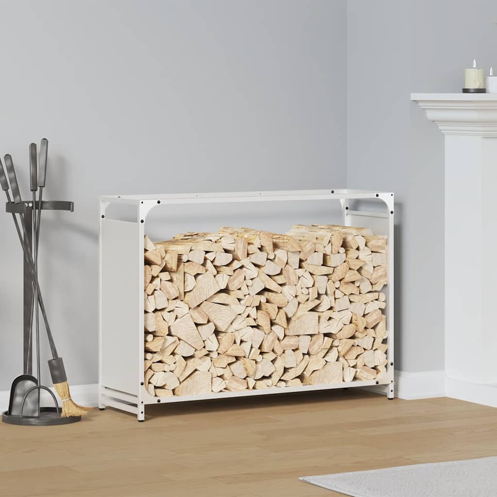Rastrelliera per Legna da Ardere Bianca 90x28x65 cm - homemem39