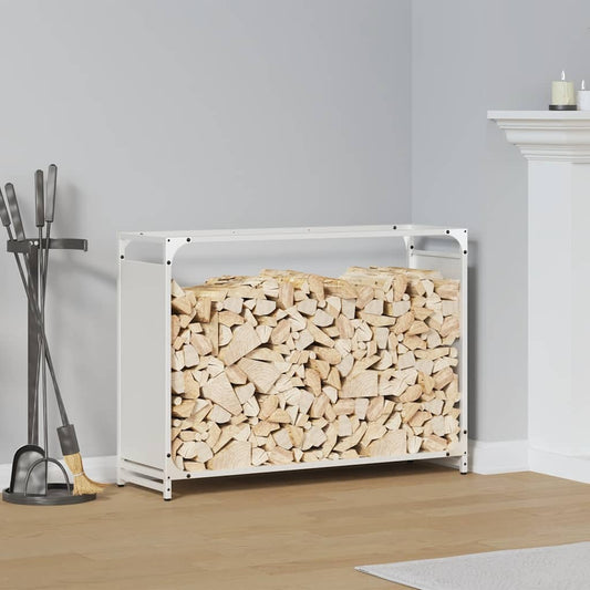 Rastrelliera per Legna da Ardere Bianca 90x28x65 cm - homemem39