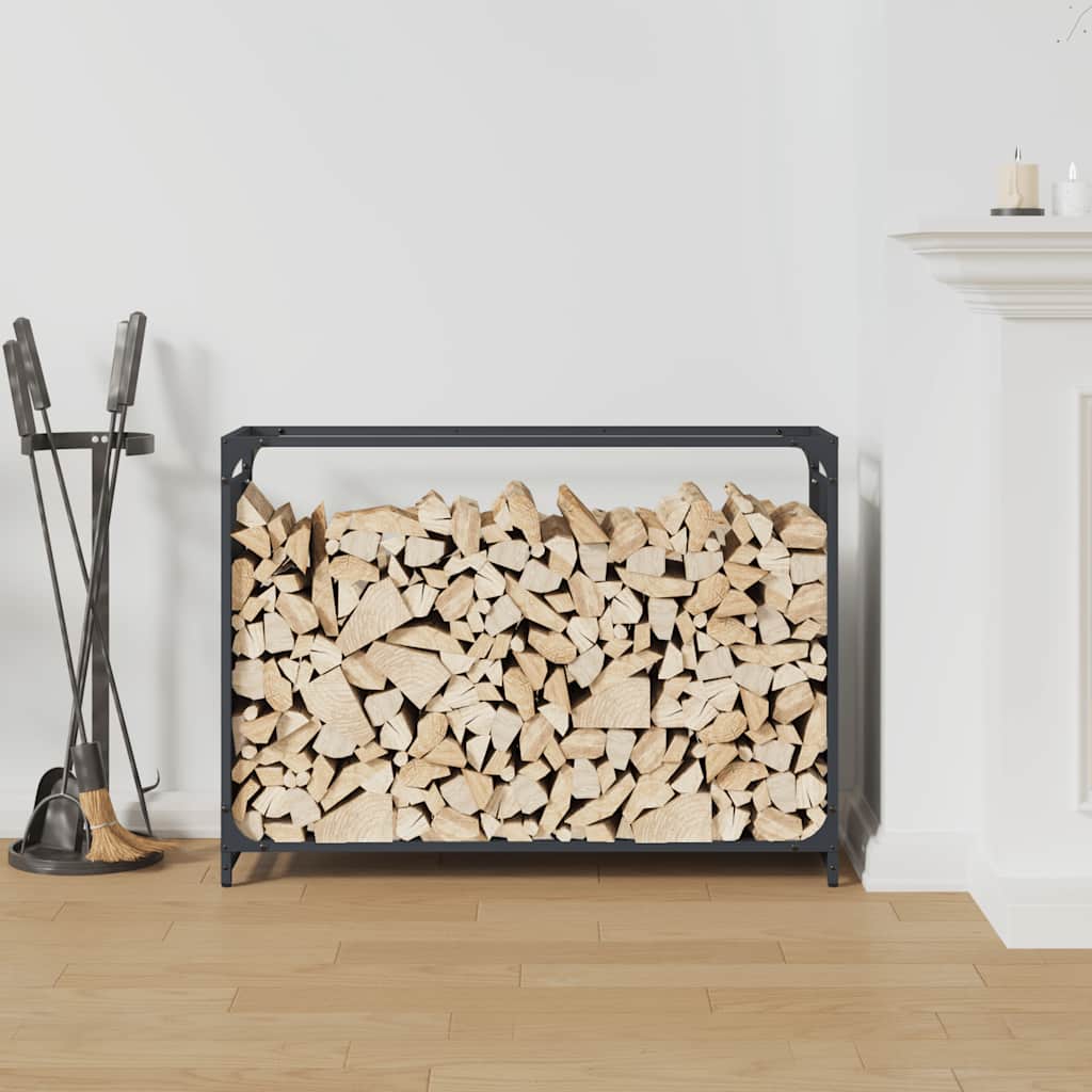 Rastrelliera per Legna da Ardere Antracite 90x28x65 cm - homemem39