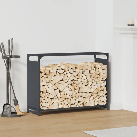 Rastrelliera per Legna da Ardere Antracite 90x28x65 cm - homemem39