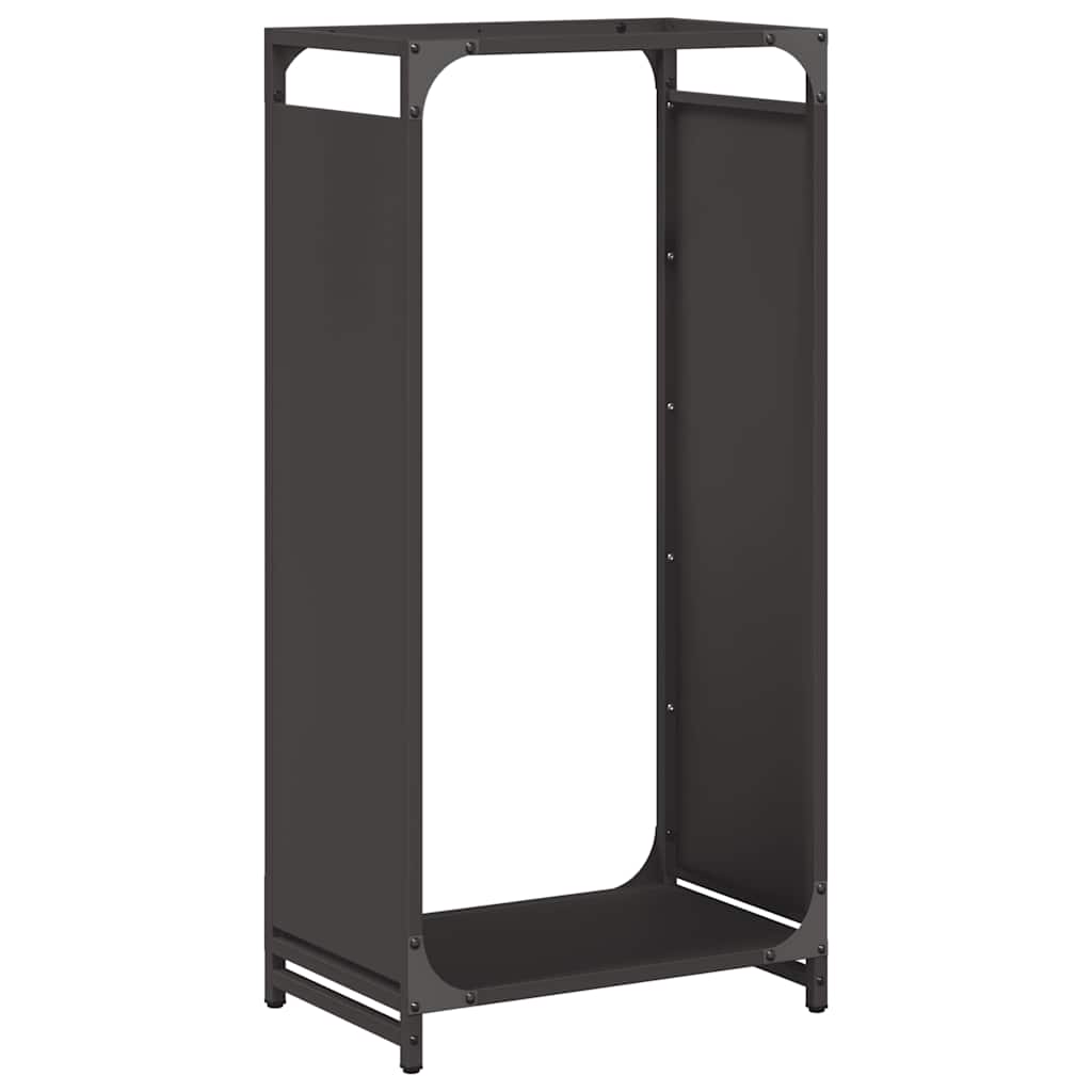 Rastrelliera per Legna da Ardere Nera 44x28x90 cm - homemem39