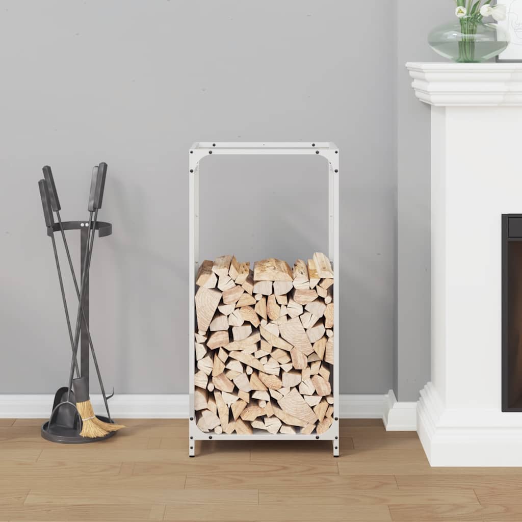 Rastrelliera per Legna da Ardere Bianca 44x28x90 cm - homemem39