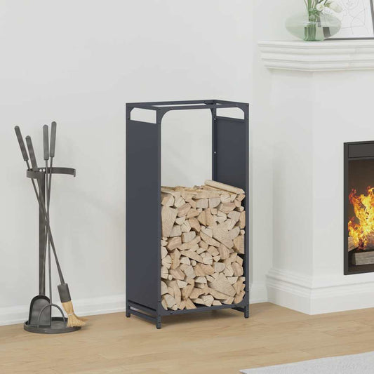 Rastrelliera per Legna da Ardere Antracite 44x28x90 cm - homemem39