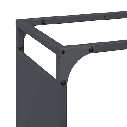 Rastrelliera per Legna da Ardere Antracite 60x28x90 cm - homemem39