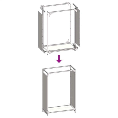 Rastrelliera per Legna da Ardere Antracite 60x28x90 cm