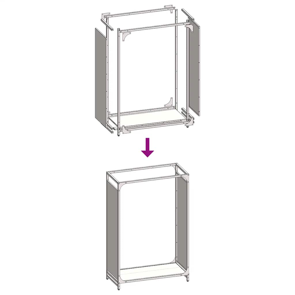 Rastrelliera per Legna da Ardere Antracite 60x28x90 cm - homemem39