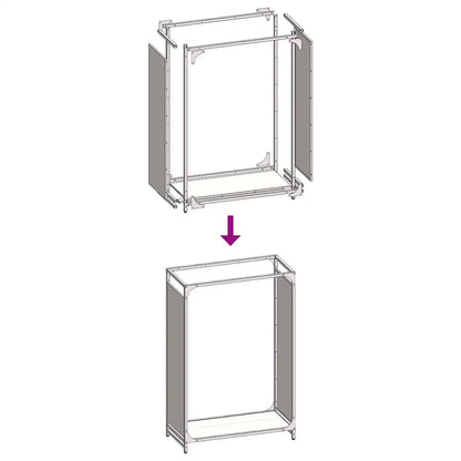 Rastrelliera per Legna da Ardere Antracite 60x28x90 cm - homemem39
