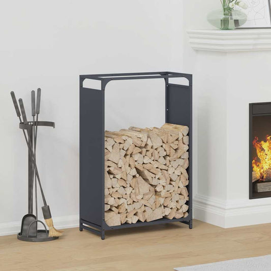 Rastrelliera per Legna da Ardere Antracite 60x28x90 cm - homemem39