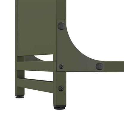 Rastrelliera per Legna da Ardere Verde Oliva 60x28x90 cm - homemem39
