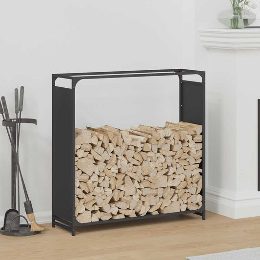 Rastrelliera per Legna da Ardere Nera 90x28x90 cm - homemem39