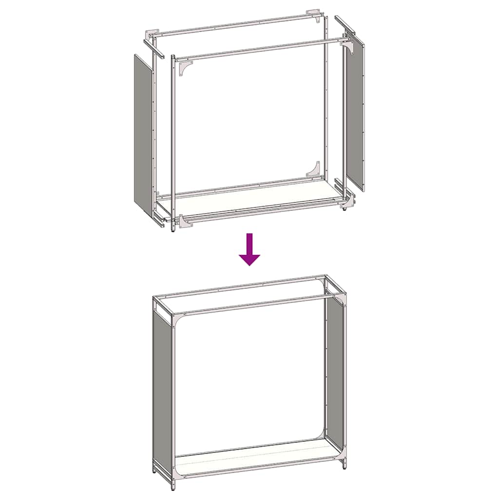 Rastrelliera per Legna da Ardere Bianca 90x28x90 cm - homemem39