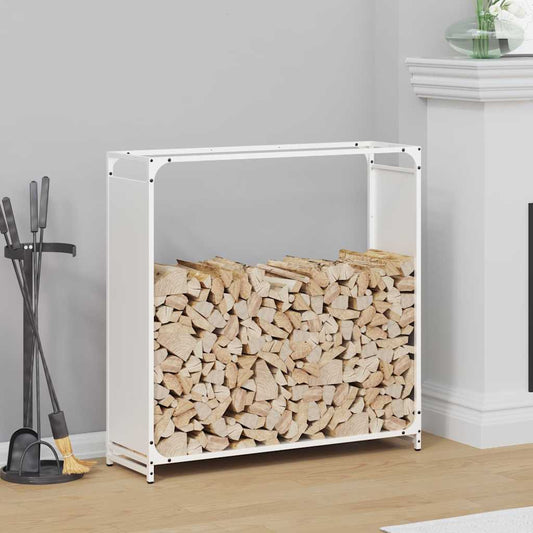 Rastrelliera per Legna da Ardere Bianca 90x28x90 cm - homemem39