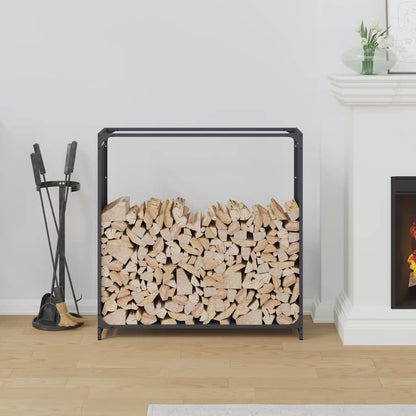 Rastrelliera per Legna da Ardere Antracite 90x28x90 cm - homemem39