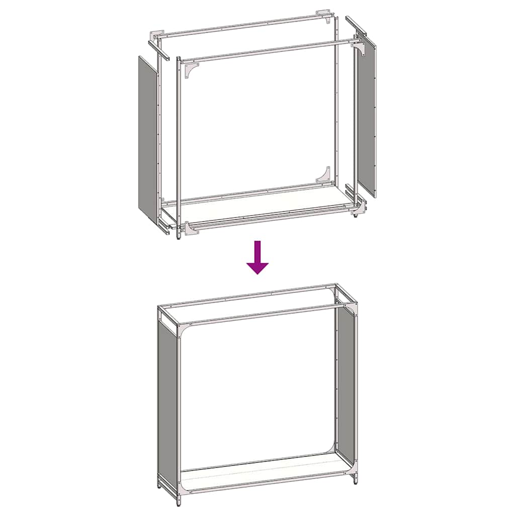 Rastrelliera per Legna da Ardere Antracite 90x28x90 cm