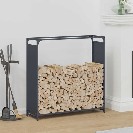 Rastrelliera per Legna da Ardere Antracite 90x28x90 cm - homemem39