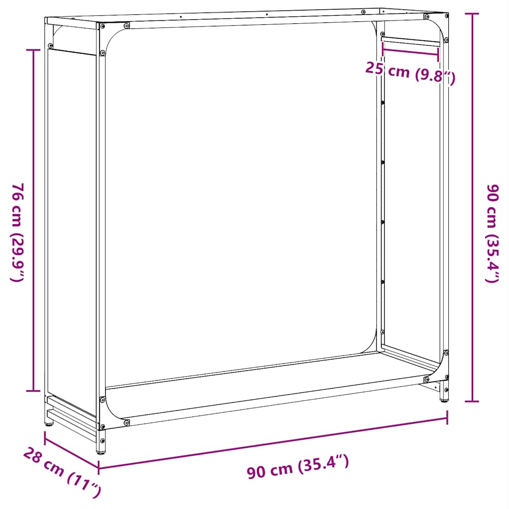 Rastrelliera per Legna da Ardere Verde Oliva 90x28x90 cm