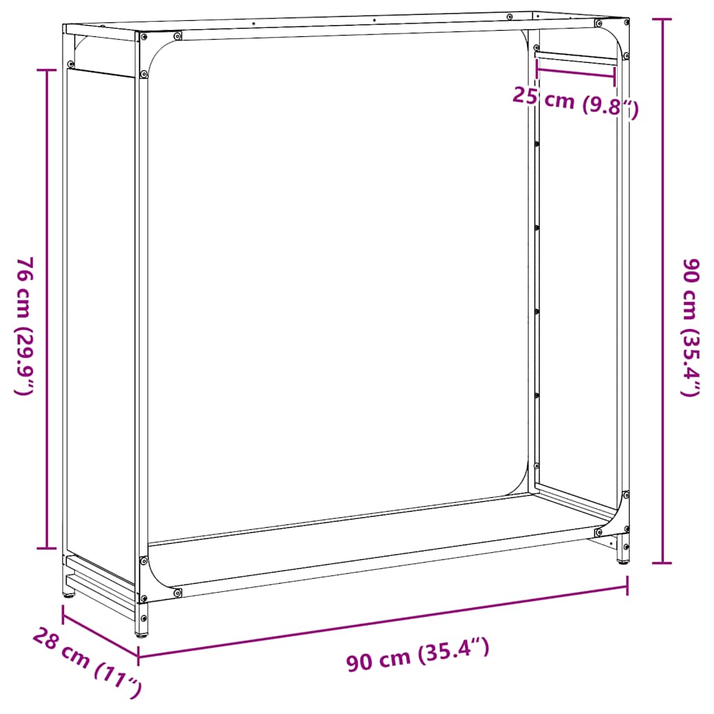 Rastrelliera per Legna da Ardere Verde Oliva 90x28x90 cm - homemem39