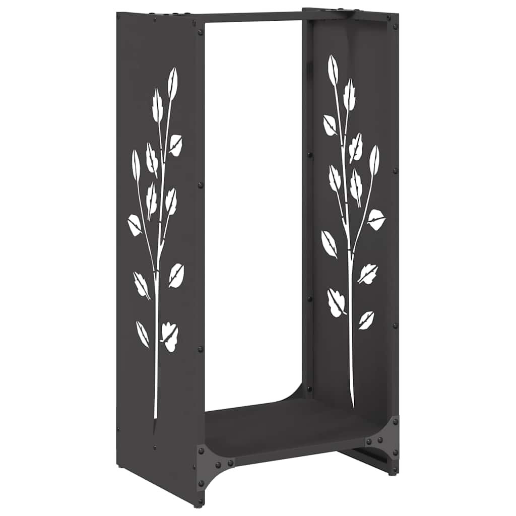Rastrelliera per Legna da Ardere Nera 40x30x80 cm - homemem39