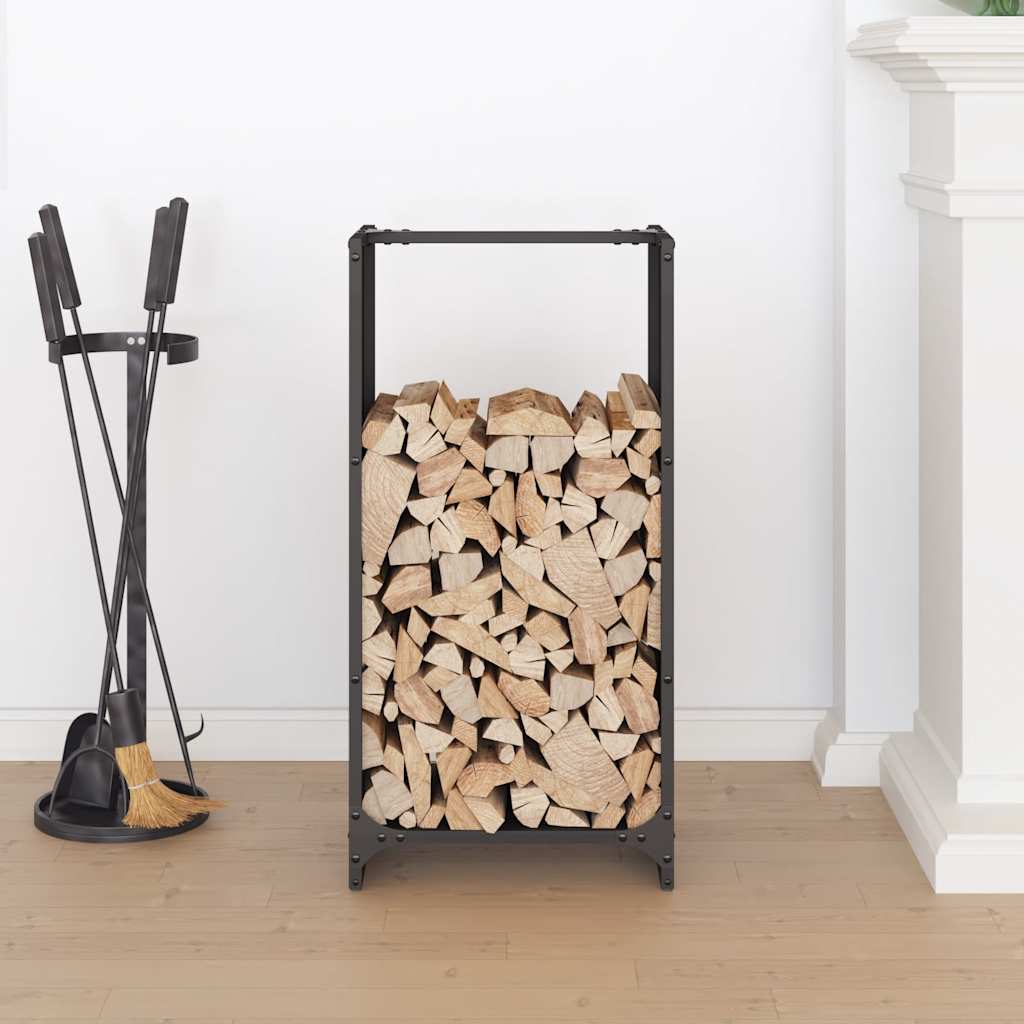 Rastrelliera per Legna da Ardere Nera 40x30x80 cm - homemem39