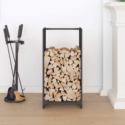 Rastrelliera per Legna da Ardere Nera 40x30x80 cm - homemem39