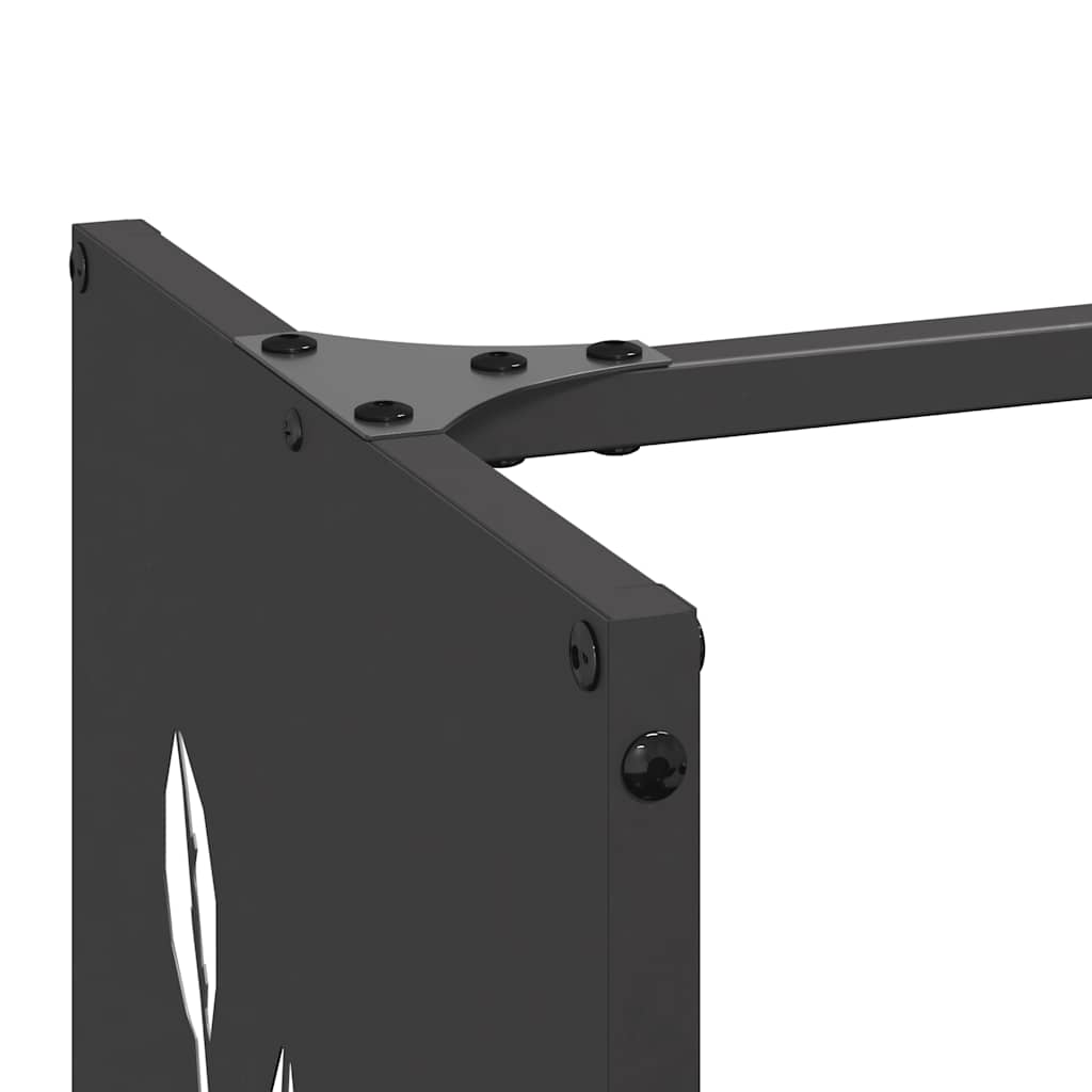 Rastrelliera per Legna da Ardere Nera 40x30x80 cm - homemem39