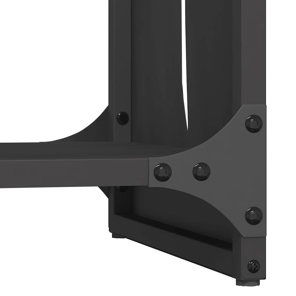 Rastrelliera per Legna da Ardere Nera 40x30x80 cm - homemem39