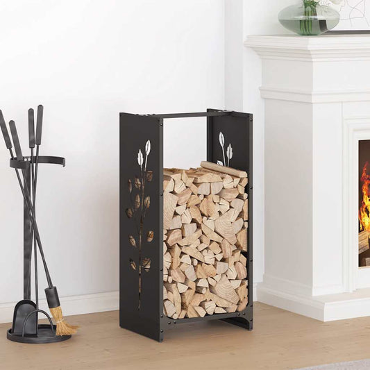 Rastrelliera per Legna da Ardere Nera 40x30x80 cm - homemem39