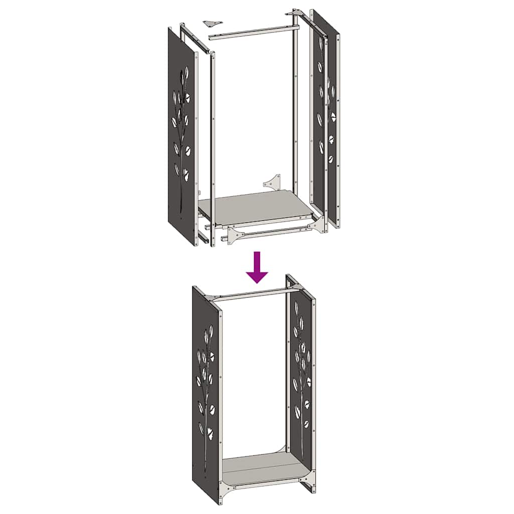 Rastrelliera per Legna da Ardere Antracite 40x30x80 cm - homemem39