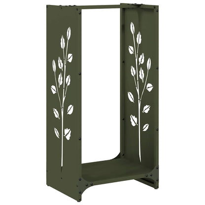 Rastrelliera per Legna da Ardere Verde Oliva 40x30x80 cm - homemem39