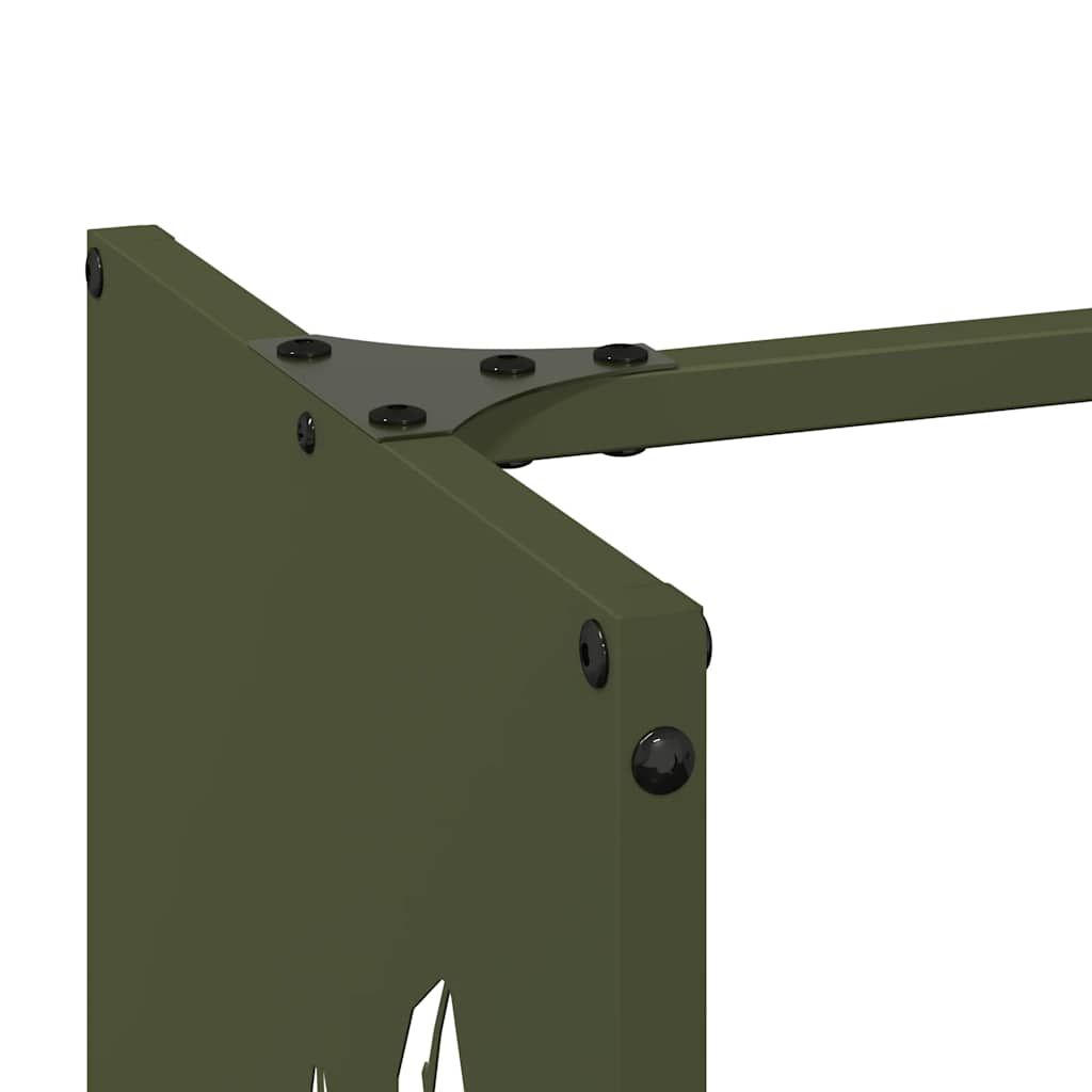 Rastrelliera per Legna da Ardere Verde Oliva 40x30x80 cm - homemem39