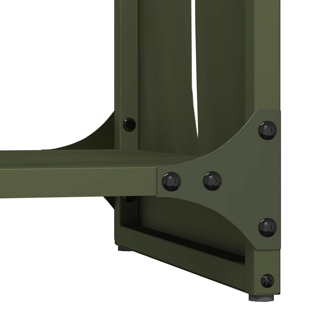 Rastrelliera per Legna da Ardere Verde Oliva 40x30x80 cm - homemem39