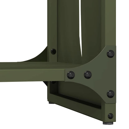 Rastrelliera per Legna da Ardere Verde Oliva 40x30x80 cm - homemem39