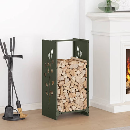 Rastrelliera per Legna da Ardere Verde Oliva 40x30x80 cm - homemem39
