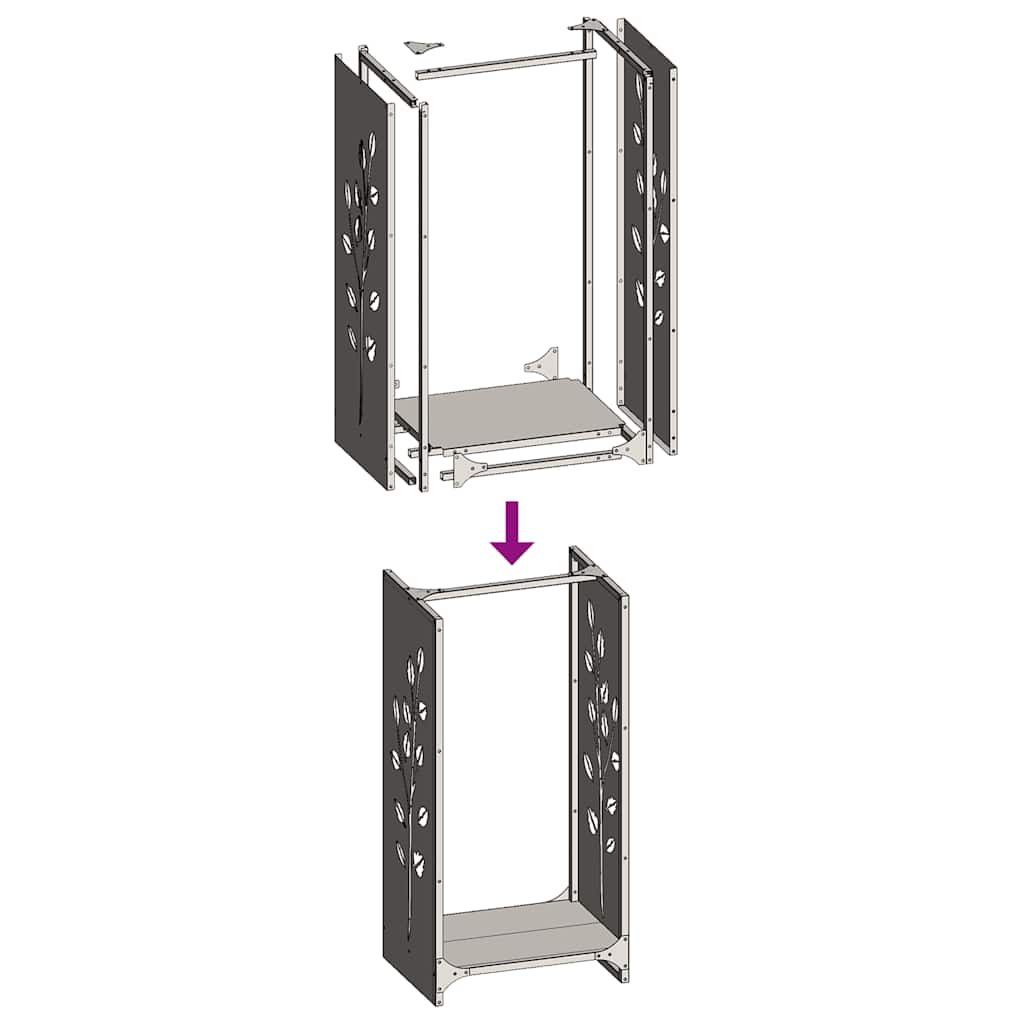 Rastrelliera per Legna da Ardere 40x30x80 cm in Acciaio Inox