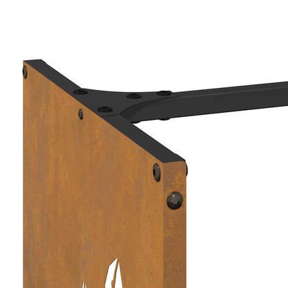 Rastrelliera per Legna da Ardere 40x30x80 cm in Acciaio Corten - homemem39