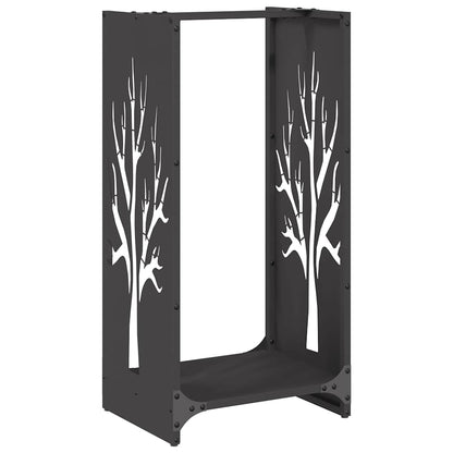 Rastrelliera per Legna da Ardere Nera 40x30x80 cm - homemem39