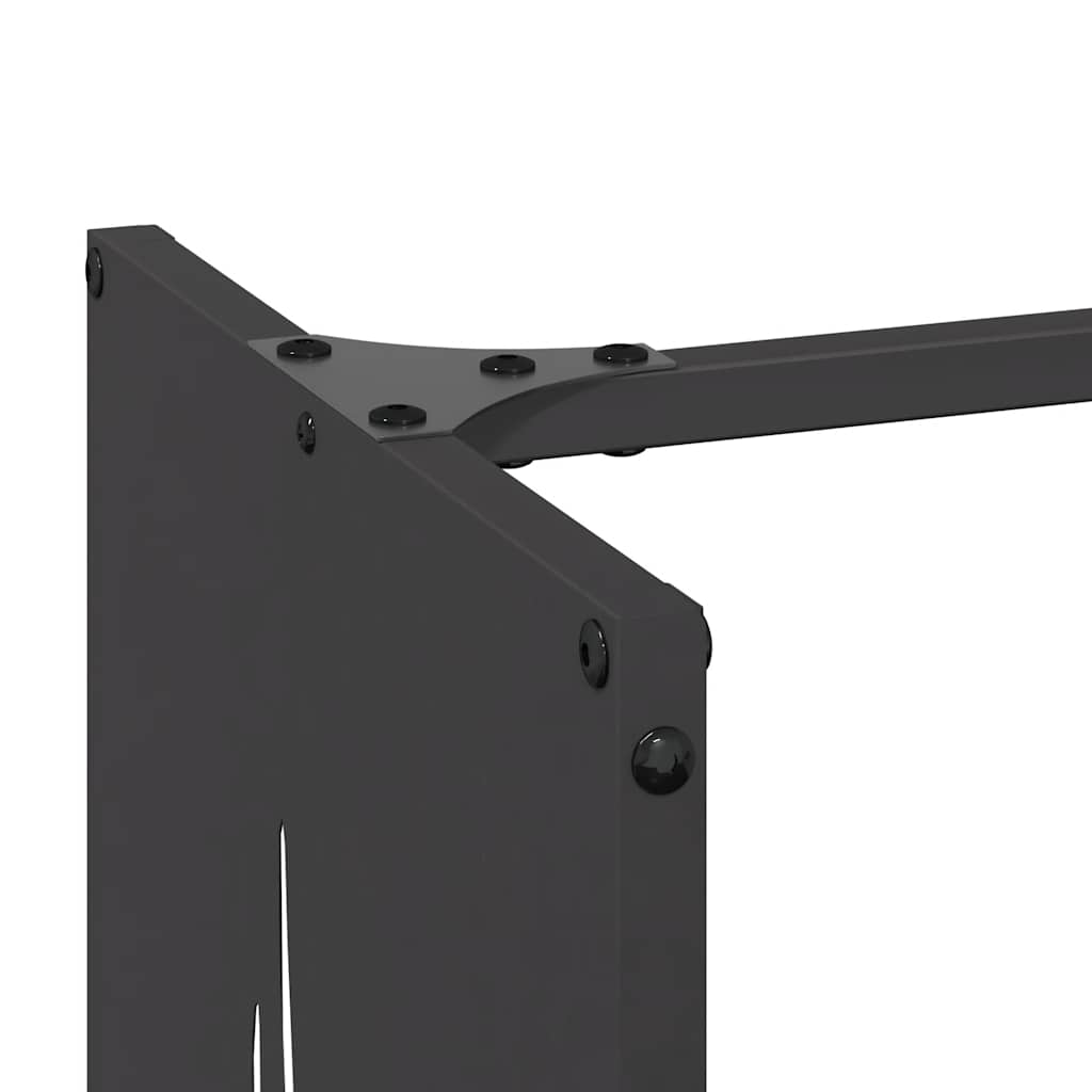 Rastrelliera per Legna da Ardere Nera 40x30x80 cm - homemem39