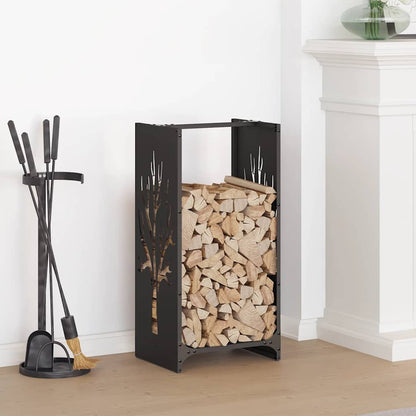 Rastrelliera per Legna da Ardere Nera 40x30x80 cm - homemem39