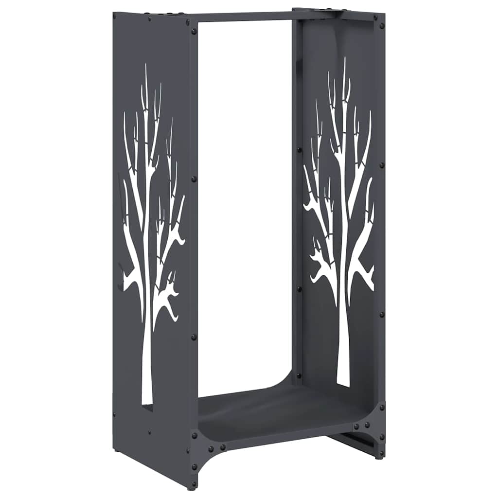 Rastrelliera per Legna da Ardere Antracite 40x30x80 cm - homemem39