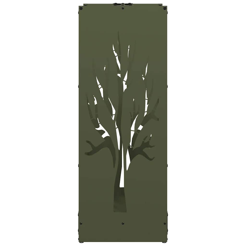 Rastrelliera per Legna da Ardere Verde Oliva 40x30x80 cm - homemem39