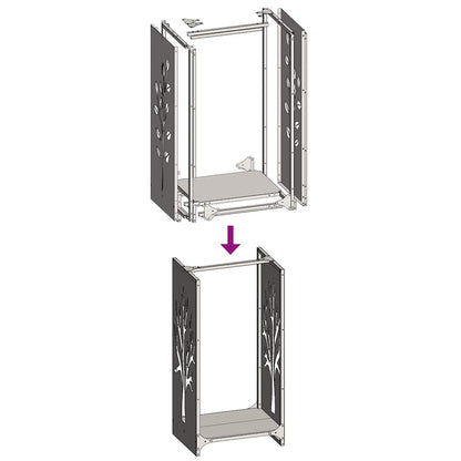 Rastrelliera per Legna da Ardere 40x30x80 cm in Acciaio Inox