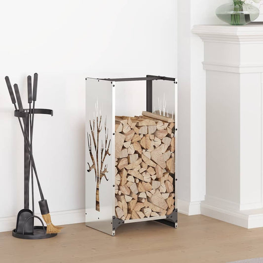 Rastrelliera per Legna da Ardere 40x30x80 cm in Acciaio Inox - homemem39
