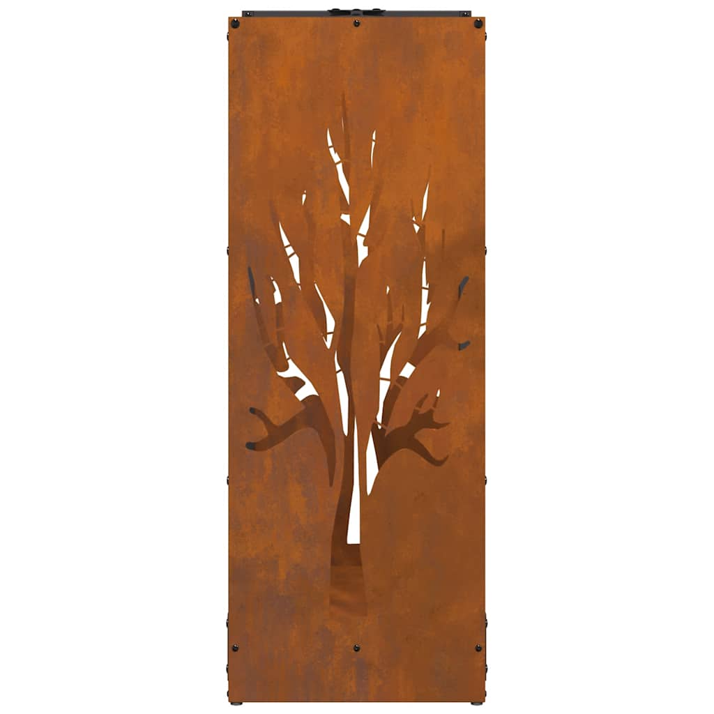 Rastrelliera per Legna da Ardere 40x30x80 cm in Acciaio Corten