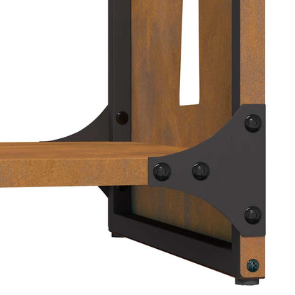 Rastrelliera per Legna da Ardere 40x30x80 cm in Acciaio Corten - homemem39