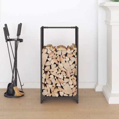 Rastrelliera per Legna da Ardere Nera 40x30x80 cm - homemem39