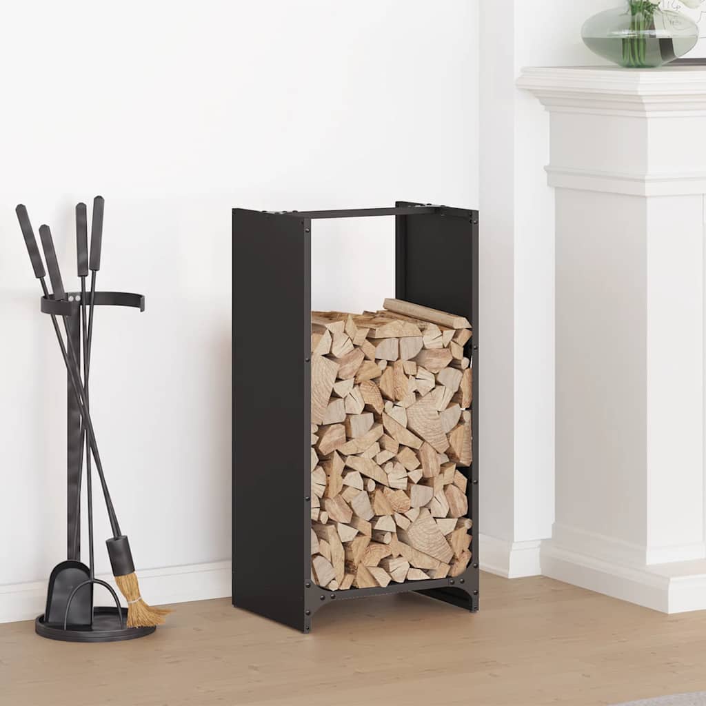 Rastrelliera per Legna da Ardere Nera 40x30x80 cm - homemem39