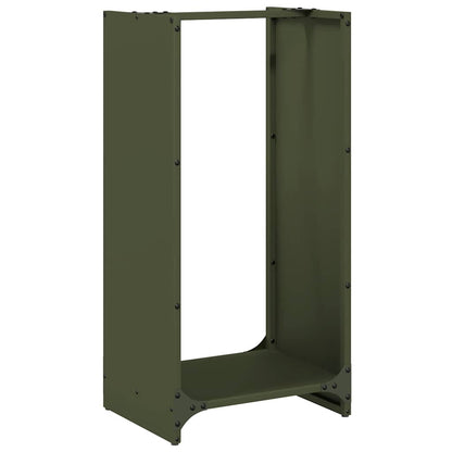 Rastrelliera per Legna da Ardere Verde Oliva 40x30x80 cm - homemem39